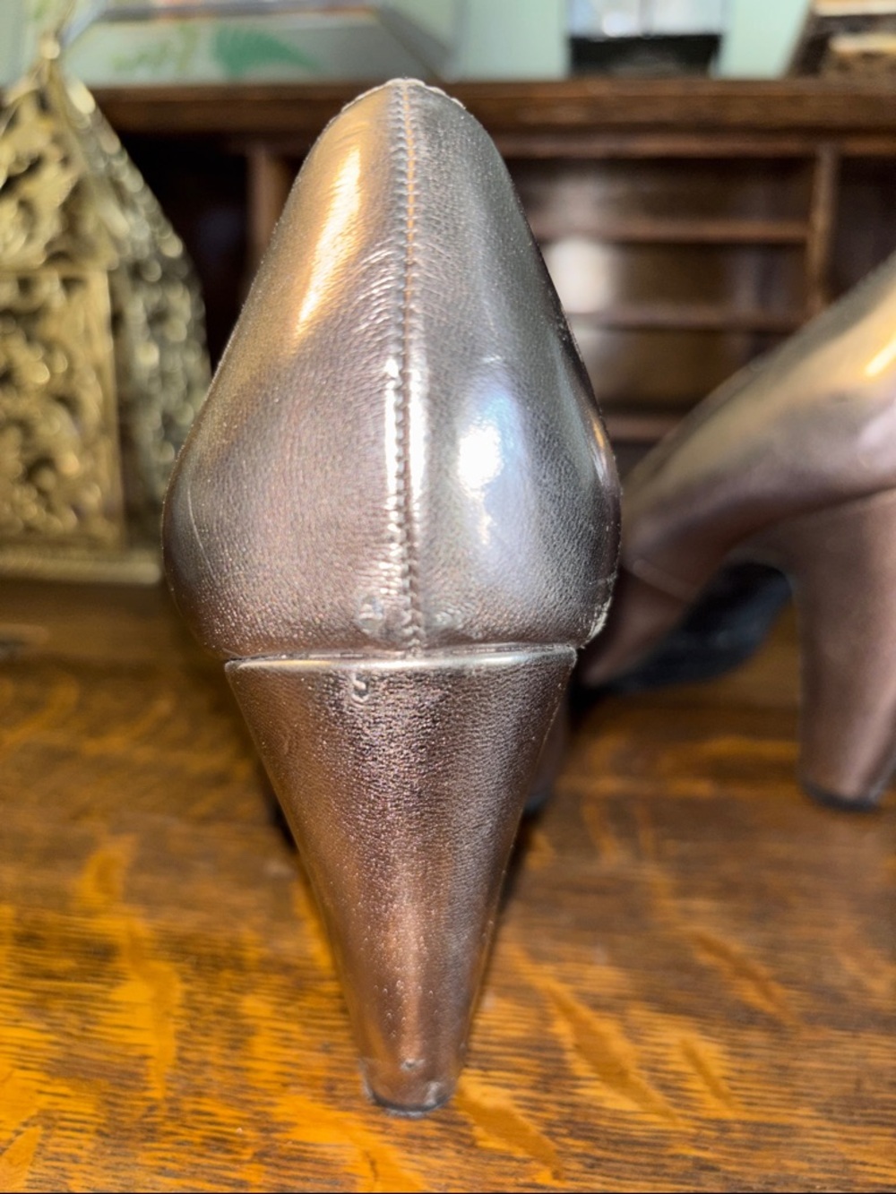 American Rag Metallic Silver Round-Toe Heels - Picture 5 of 10
